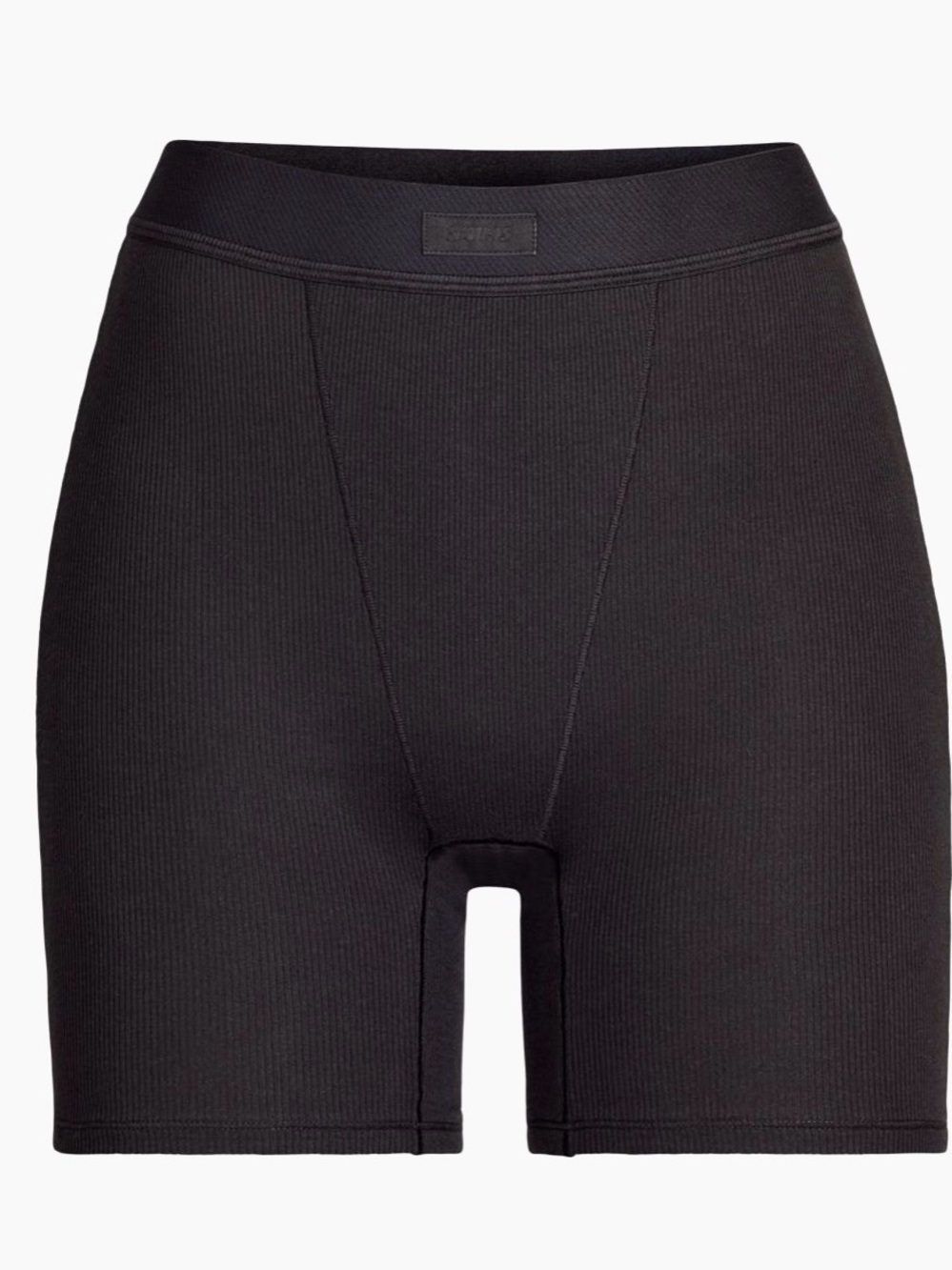 NWT SKIMS Black Cotton Ribbed Boxer